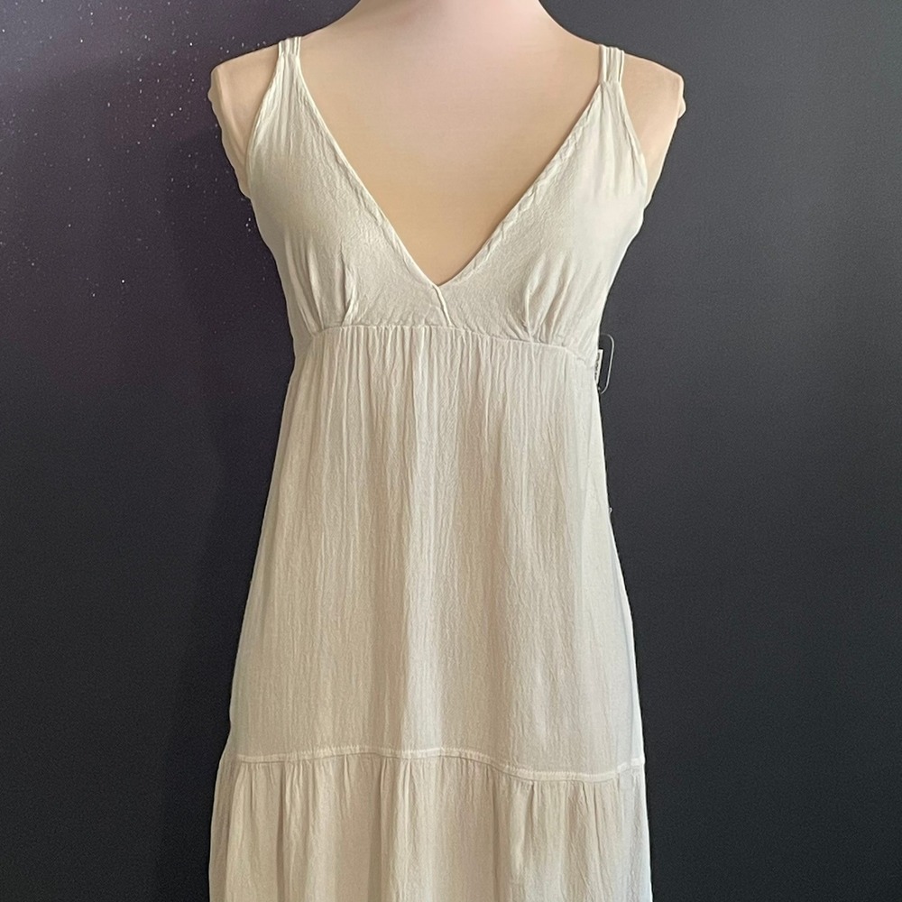 Seaspice Maxi Dress Womens XL Cream Excellent Peruvian Cotton Tiered Boho Resort